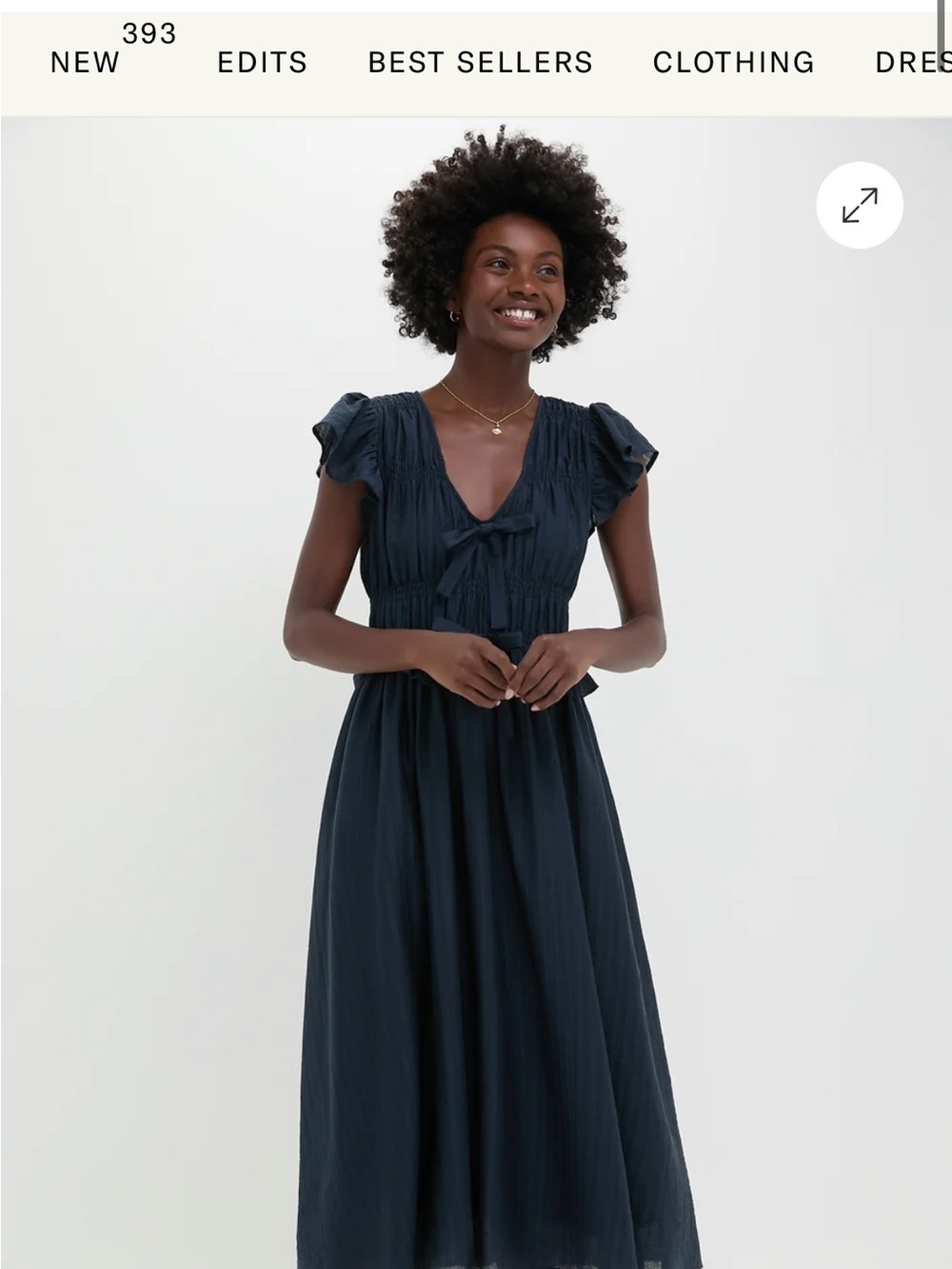 Tuckernuck Navy Midi Dress with Tie-Front